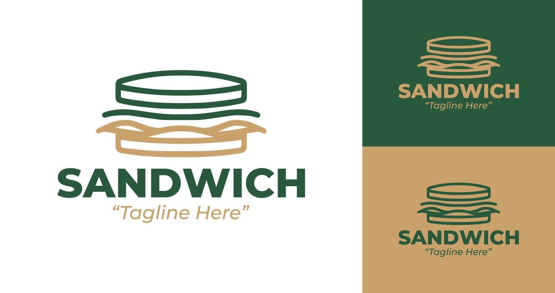 Modern and Minimalist Sandwich Logo for Creative Food Business Branding vector