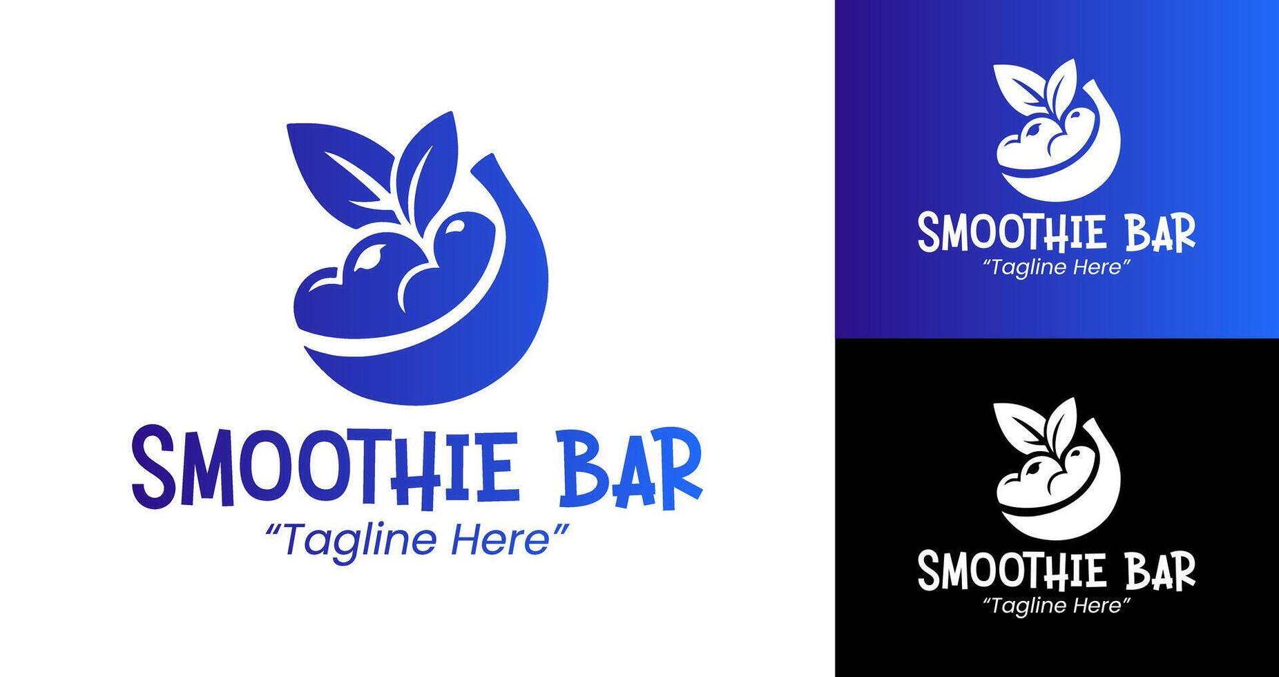 Stylish and Simple Smoothie Bar Logo Designs for Health and Wellness vector