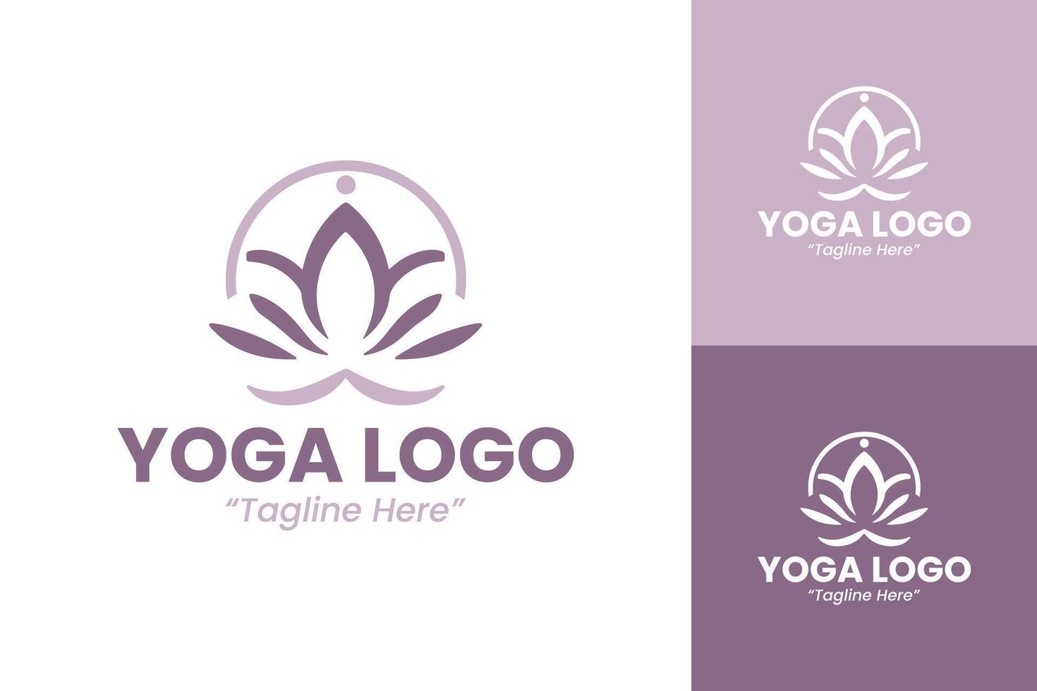 Minimalist Yoga Logo with Lotus Flower and Serene Vibe vector
