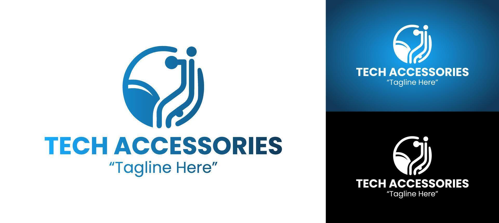 Modern and Professional Logo for Tech Accessories with a Connection Icon Design vector