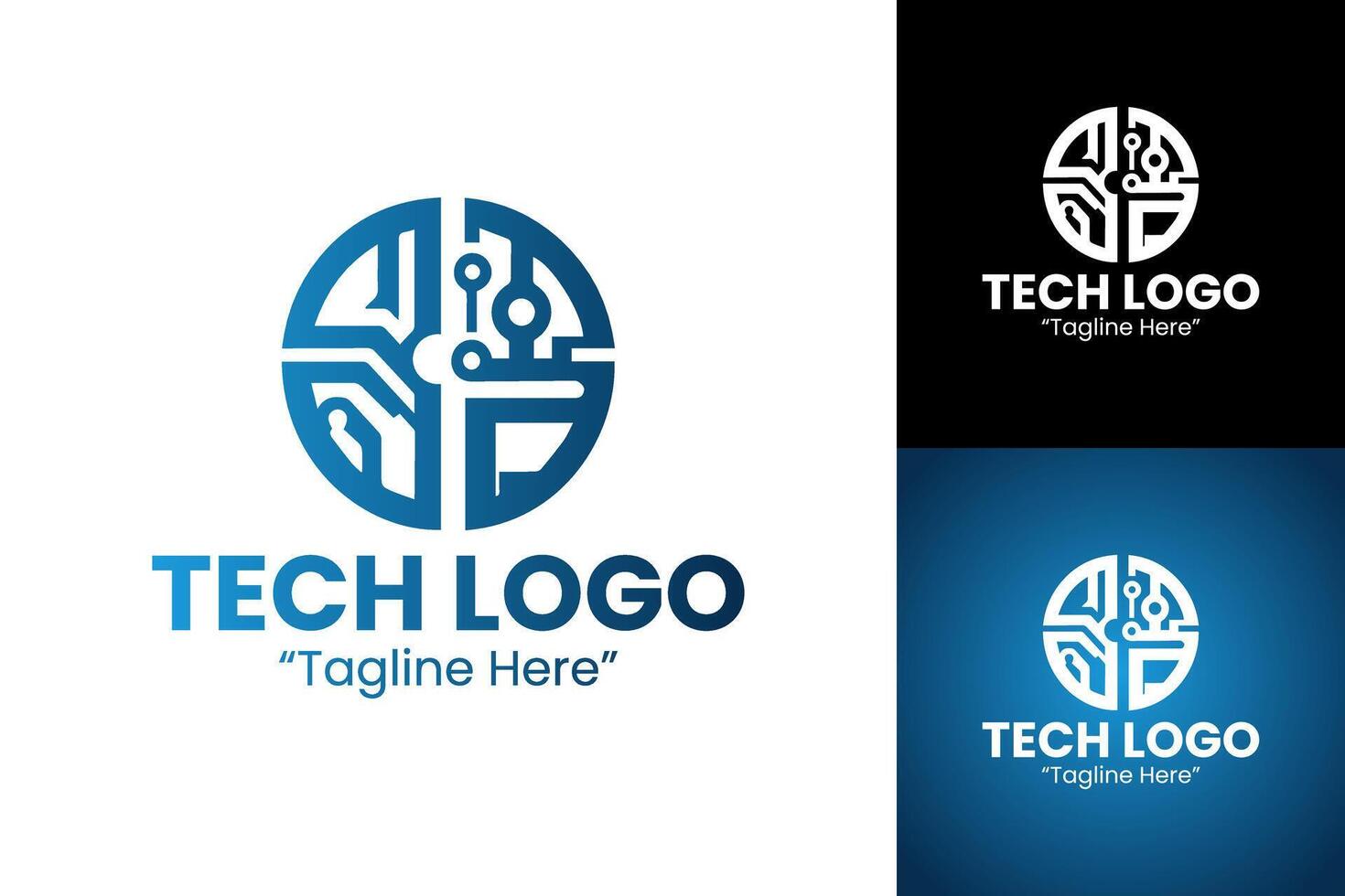 Sleek Modern Tech Logo with Abstract Lines and Blue Gradient vector
