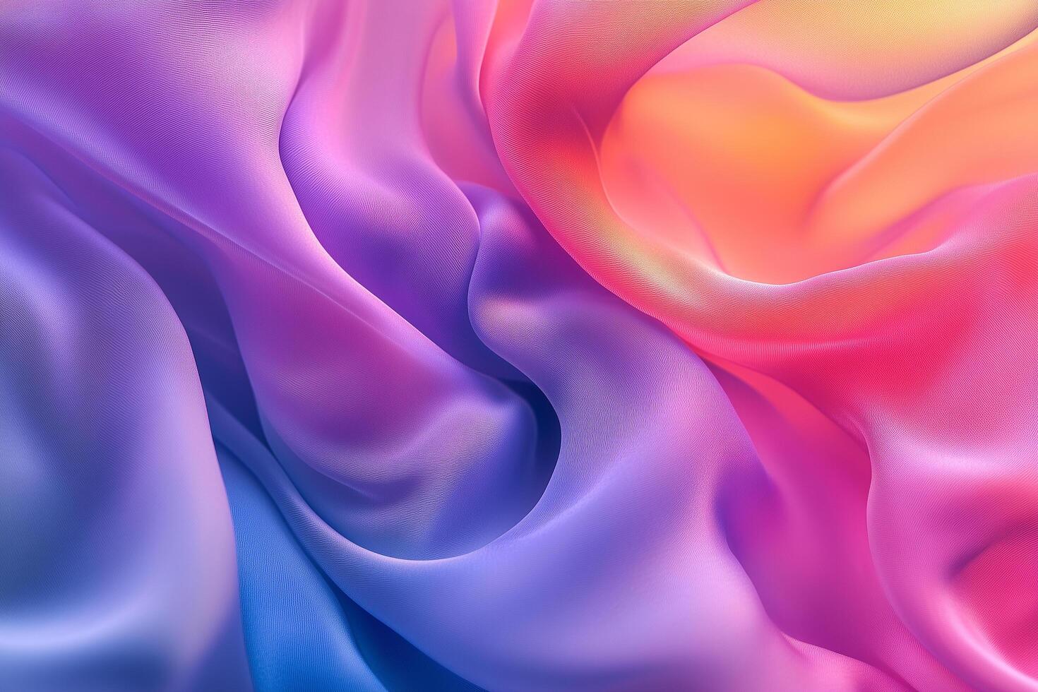 Macro Image of Smooth Flowing Silk Fabric with Bright Colors photo