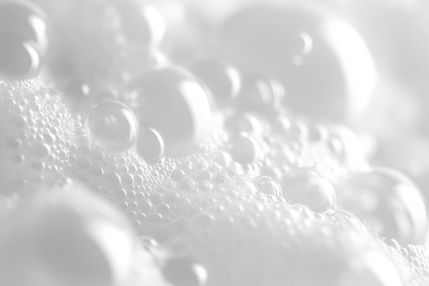 Close-Up of White Foam Bubbles with Soft Light and Delicate Texture photo