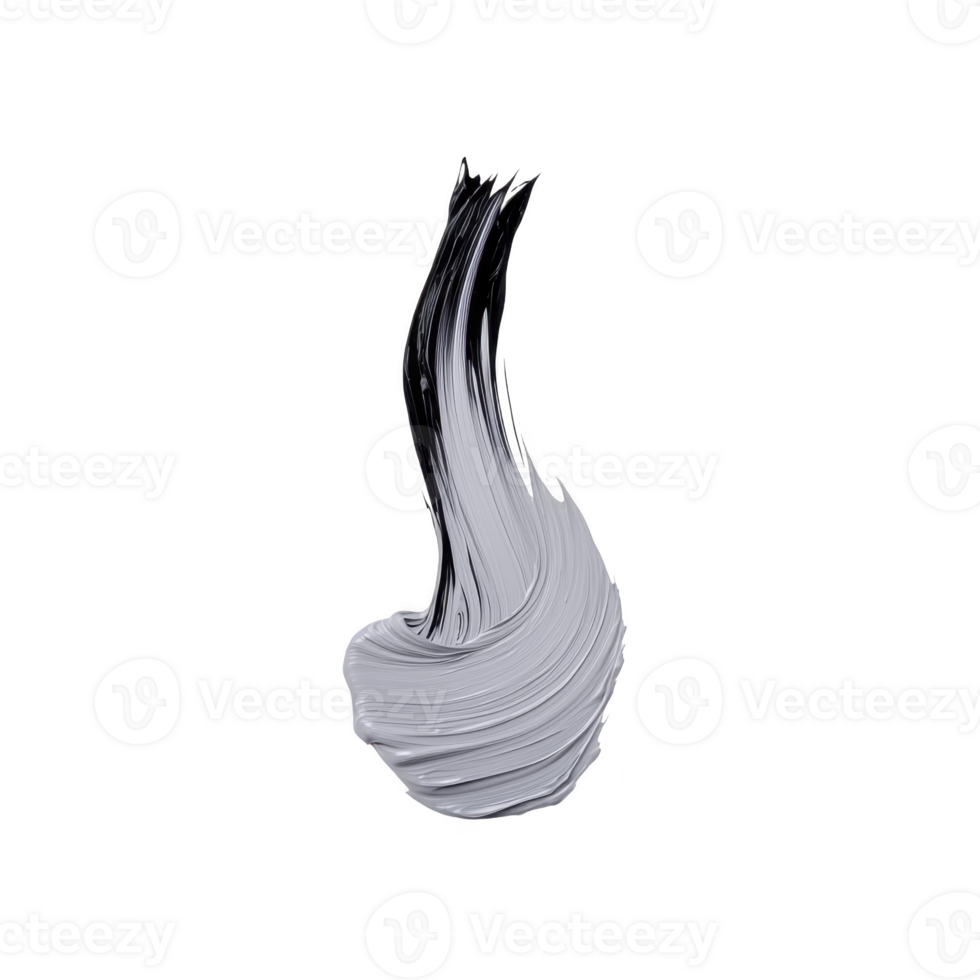 Dynamic brushstroke of gray paint on transparency background creates abstract and artistic impression, showcasing texture and movement png