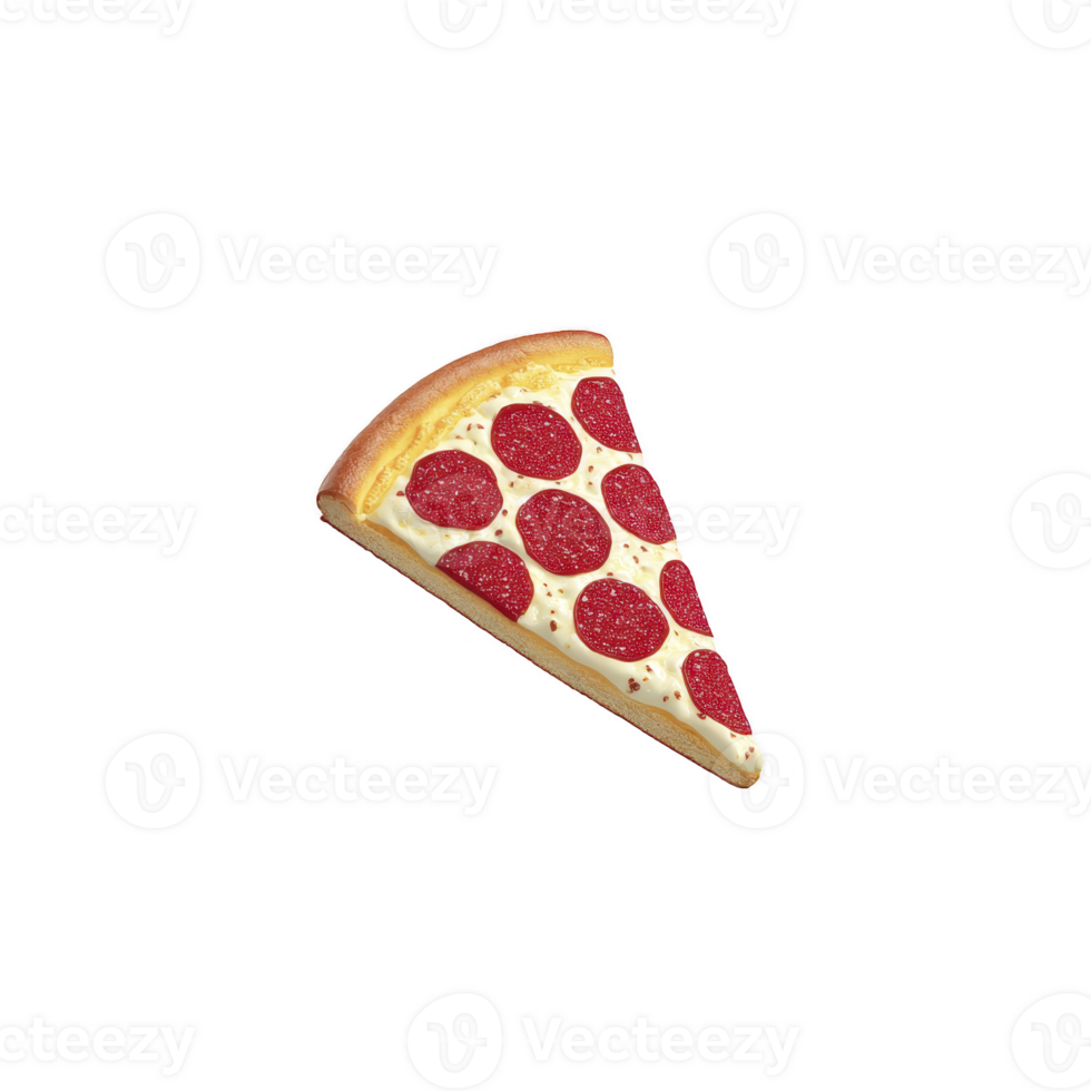 Slice of pepperoni pizza with melted cheese and crispy crust, isolated on transparency background. pizza slice looks delicious and appetizing, perfect for food related content png