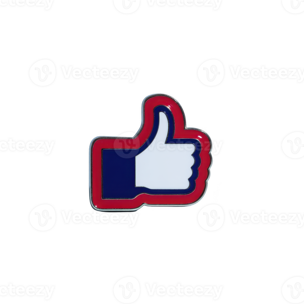Thumbs up icon with blue hand and red outline symbolizes approval or agreement. design is simple and bold, often used in digital communication png