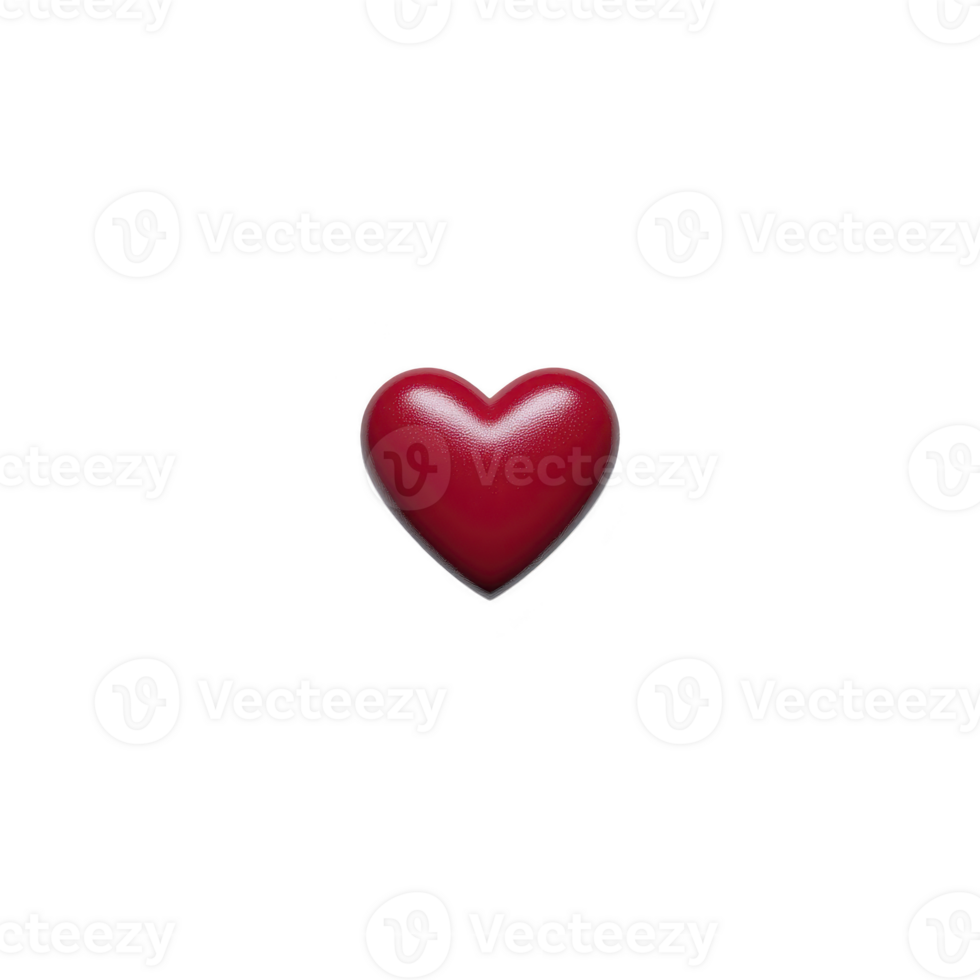 Shiny red heart symbol on transparent background, representing love and affection. heart is smooth and glossy, conveying warmth and emotion png