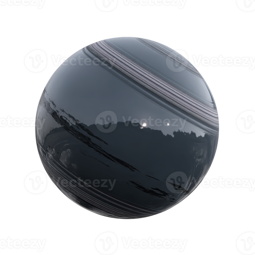 Shiny, reflective black sphere with subtle surface textures and highlights, resembling polished marble or glass orb, set against plain background png