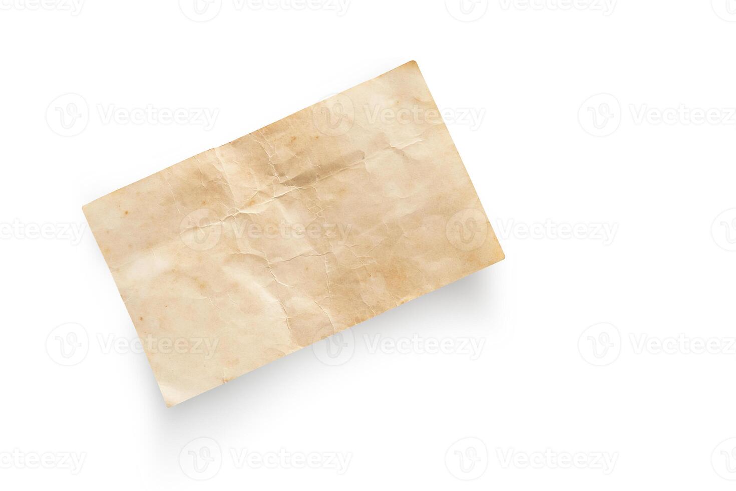 Old paper sheet background. Grunge vintage paper texture isolated on white background with clipping path. photo
