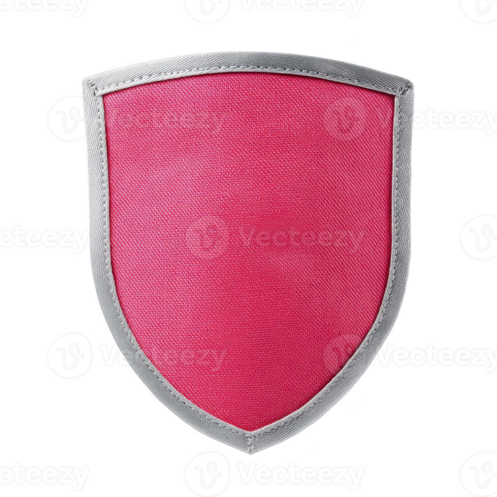 Vibrant pink shield with silver border, symbolizing protection and strength. shield bold color and sleek design make it striking emblem png