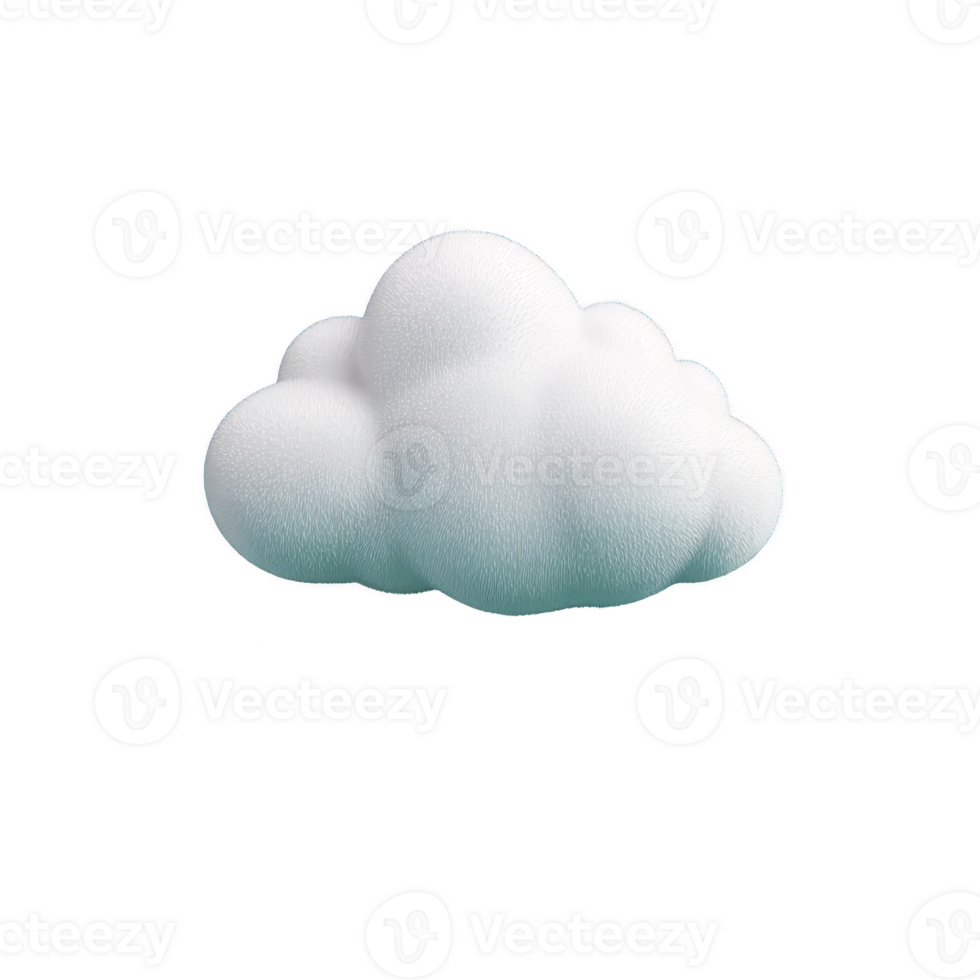Fluffy white cloud with soft, textured appearance floats against transparent background, evoking sense of calm and serenity png