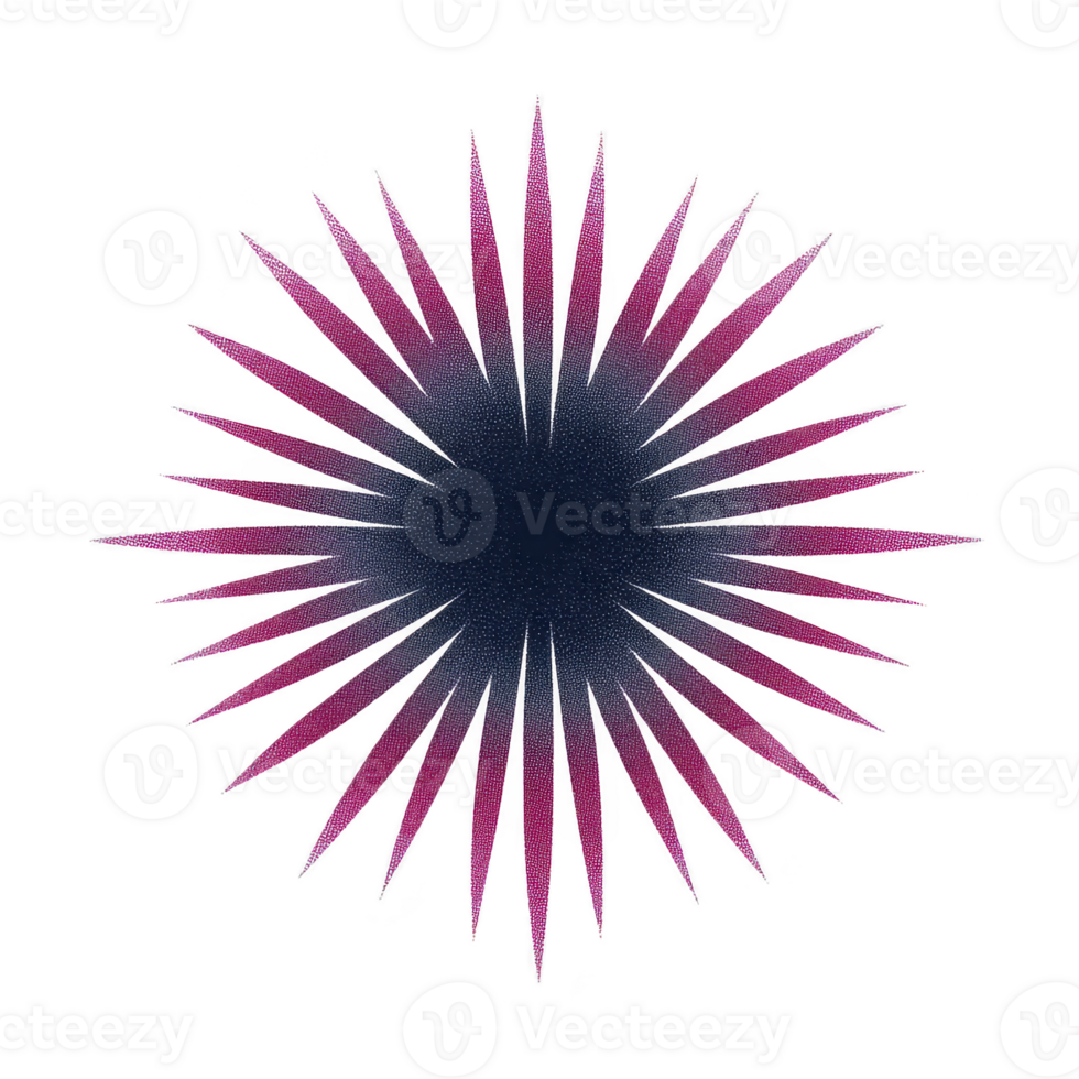 Vibrant, abstract starburst design with sharp, pointed edges radiating from dark center, transitioning from deep blue to bright pink. dynamic pattern creates sense of energy and movement png