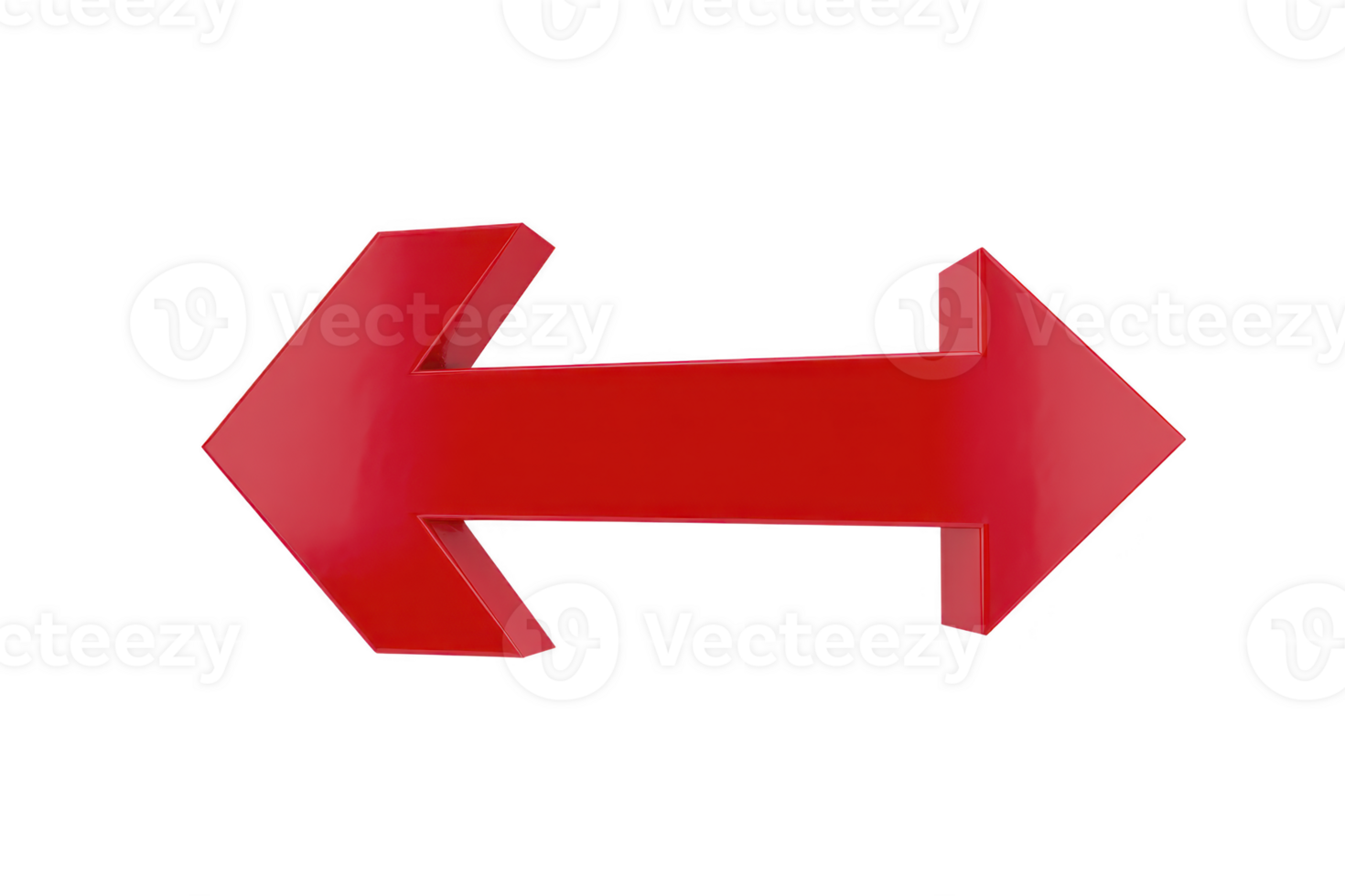 A shiny red double headed arrow pointing left and right symbolizes direction and choice. bold color and 3d design make it eye catching and dynamic png