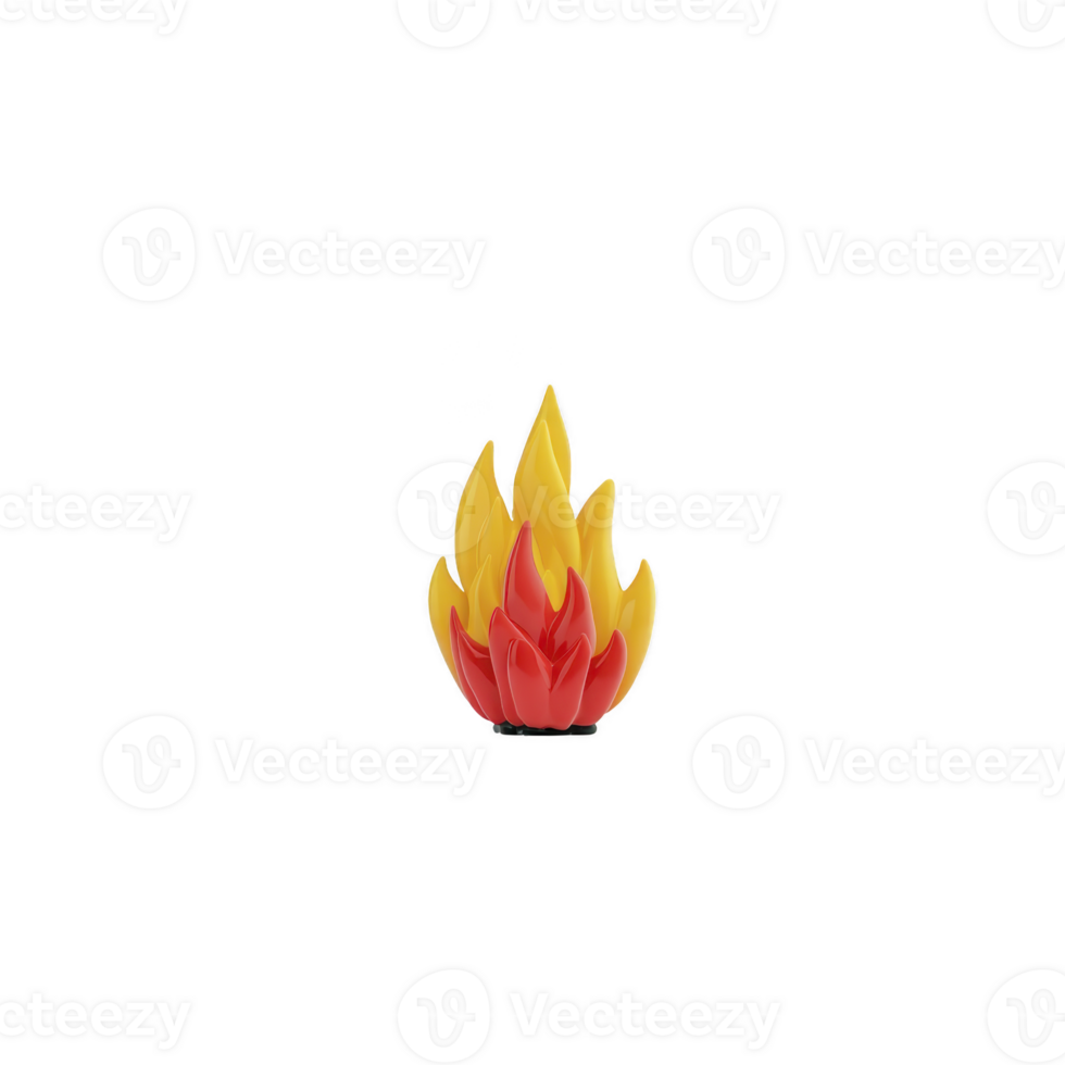 Vibrant illustration of stylized flame with red and yellow colors, symbolizing warmth and energy. design is simple and eye catching, perfect for representing fire or heat concepts png