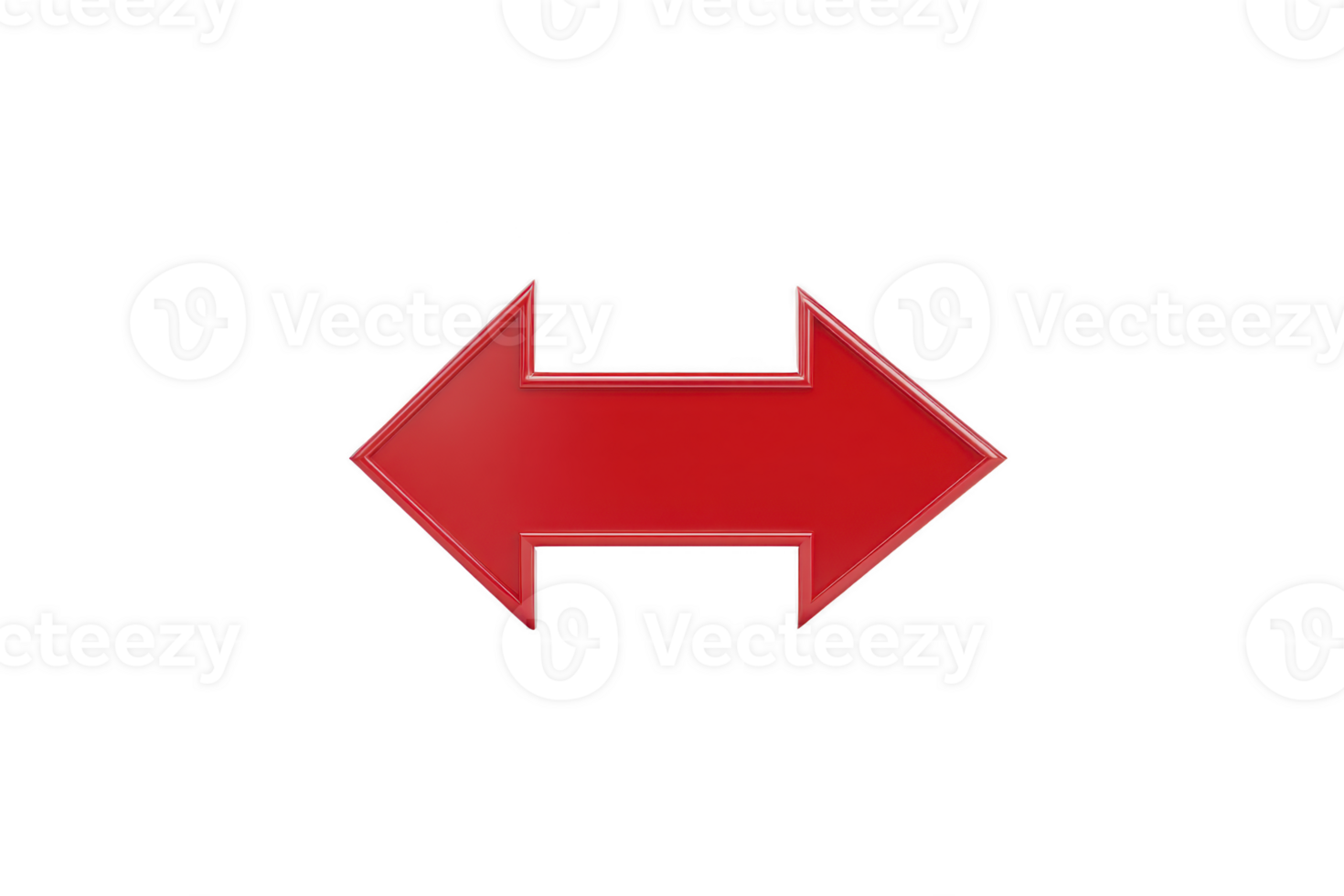 A red double headed arrow pointing left and right symbolizes direction and choice. bold color and simple design make it ideal for navigation or decision making concepts png