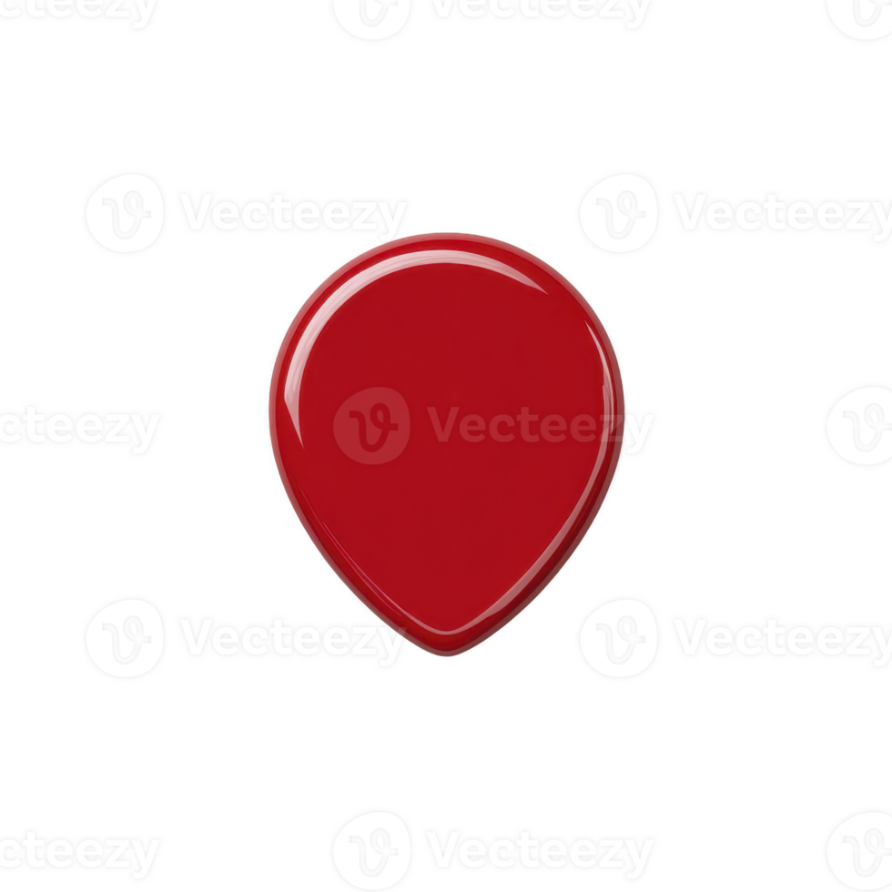A glossy red map pin icon with shiny surface, isolated on transparency background, symbolizing location or navigation png