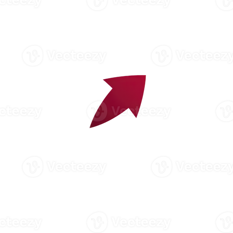 A red upward arrow on transparent background symbolizes growth, progress, or increase. arrow is simple and bold, often used in presentations or graphics to indicate positive trends or directions png