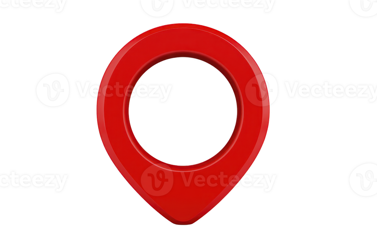 A red 3d map pin icon on transparency background, symbolizing location or navigation. pin is simple and modern, often used in digital maps and applications to mark specific point png