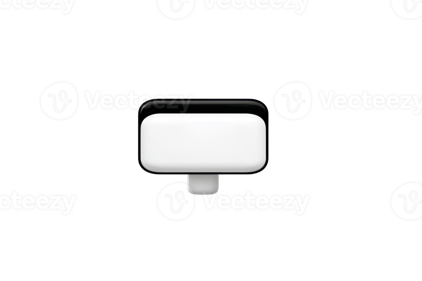 A small, rectangular, white and black electronic device with minimalist design, possibly charger or adapter, is shown against plain background png