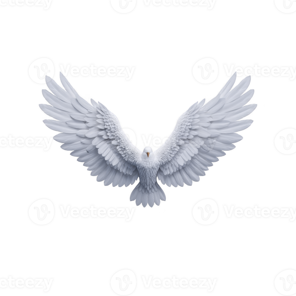 A pair of majestic white wings spread wide against transparency background, showcasing intricate feather details and sense of freedom and grace png