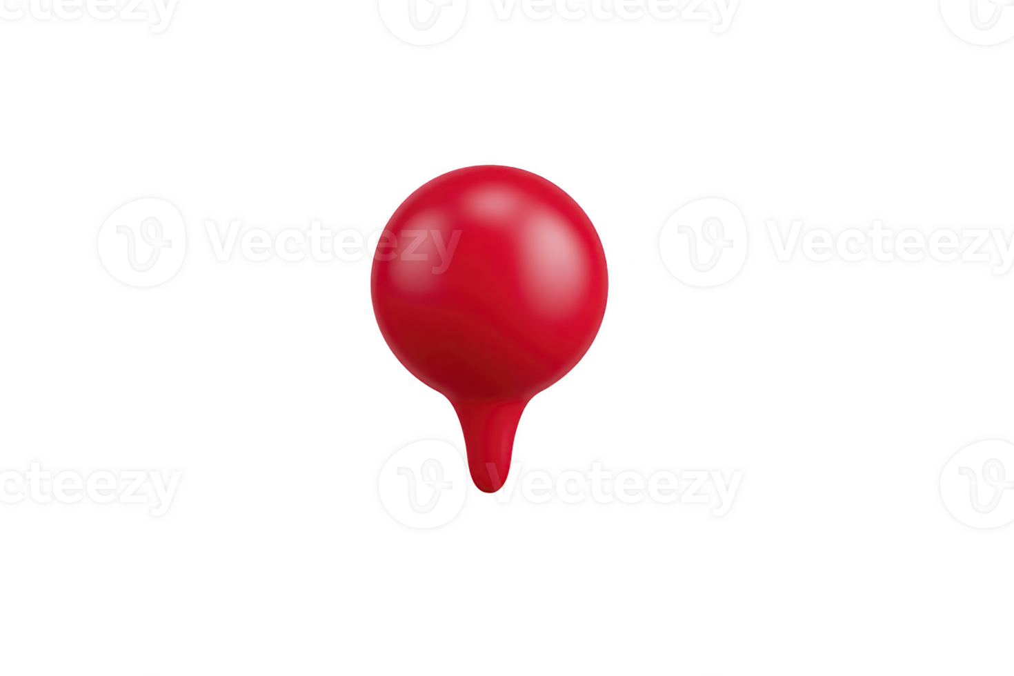 A vibrant red paint drip forms glossy, spherical shape, creating striking visual effect against plain background. smooth texture and bold color evoke sense of creativity and modern art png