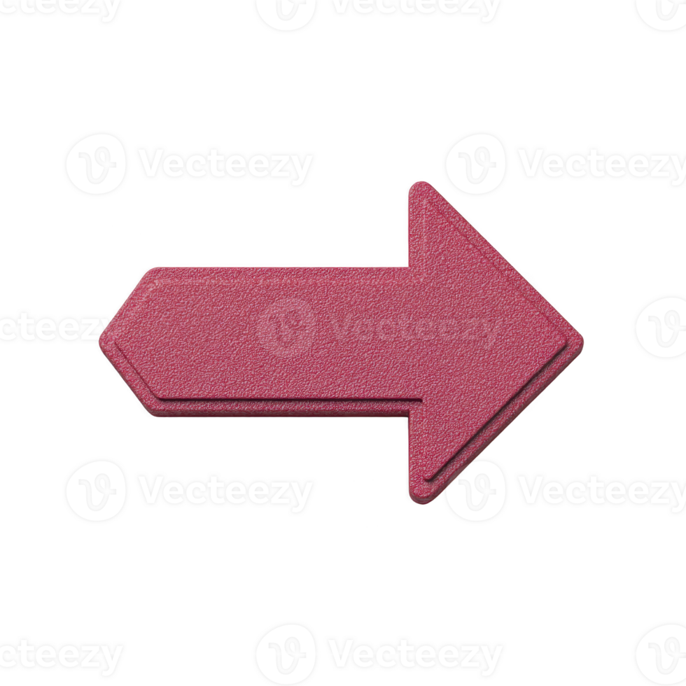 A textured pink arrow pointing to right transparent background, ideal for design projects or presentations. arrow bold color and clear direction make it eye catching and effective for guiding png