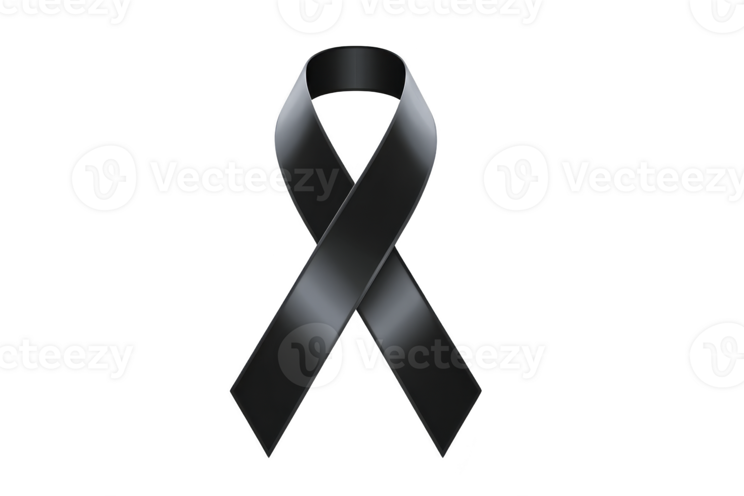 A black ribbon symbolizing mourning, remembrance, or awareness, often used in memorials or to show support for cause. ribbon is simple and elegant, conveying sense of solemnity png