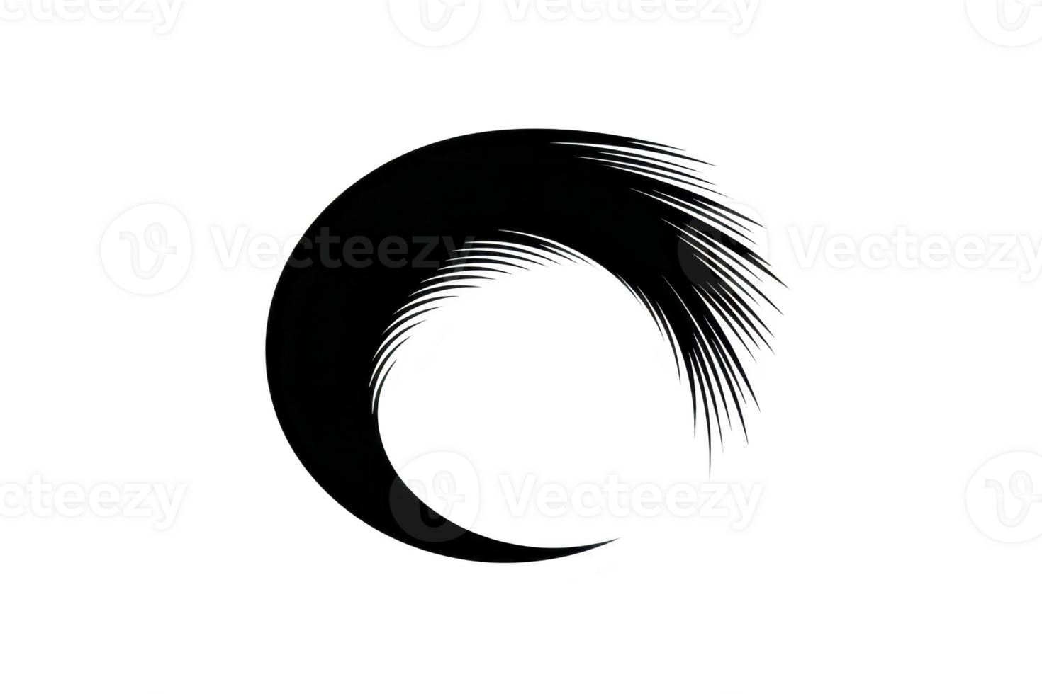 A black brushstroke circle with textured, incomplete design, symbolizing simplicity and elegance, often associated with zen art and mindfulness practices png
