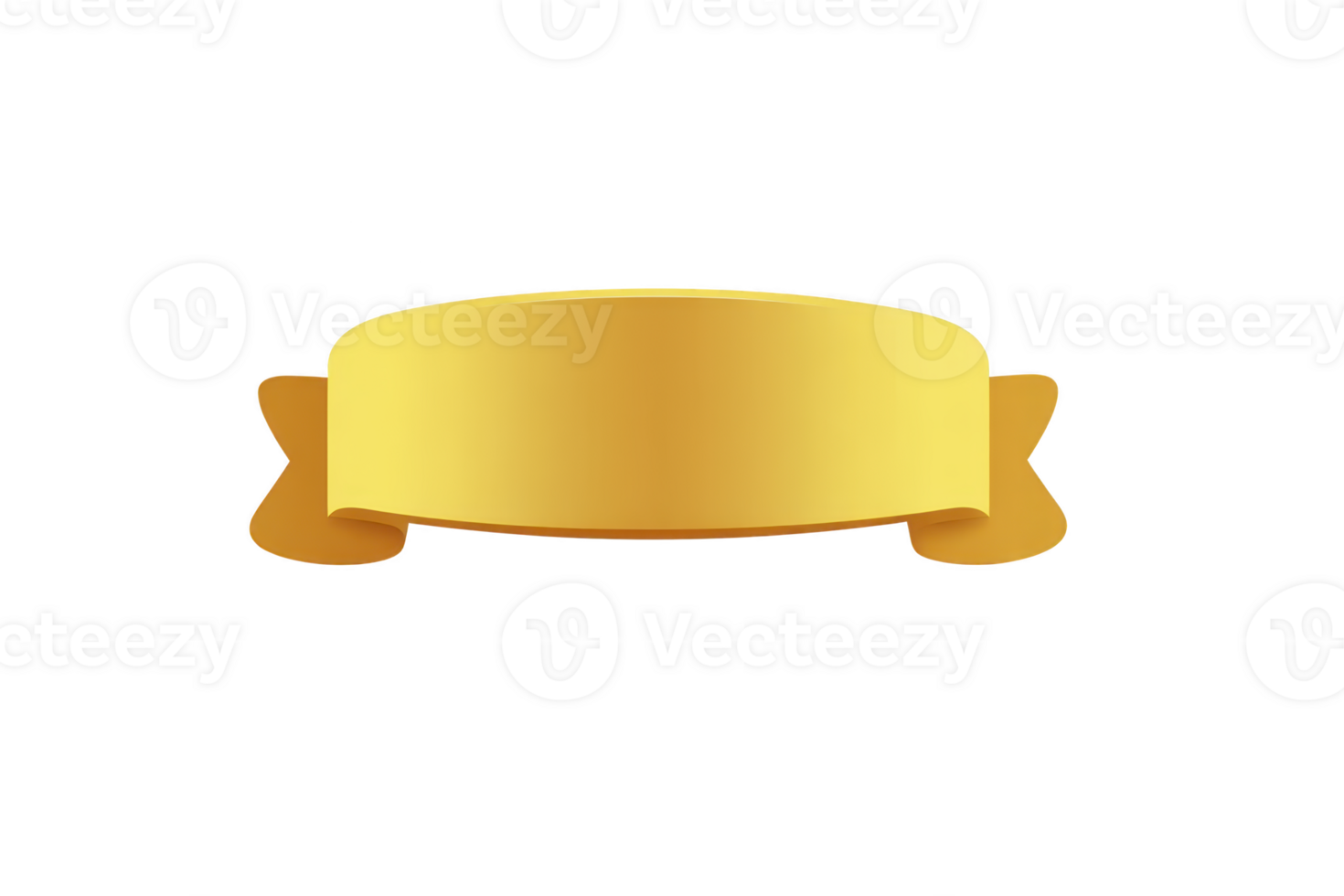 A golden ribbon banner with smooth gradient and elegant curves, perfect for adding touch of sophistication to designs or highlighting special text png