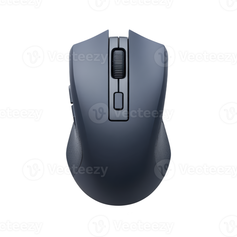 A sleek, modern wireless computer mouse with matte finish and ergonomic design, featuring scroll wheel and side grips for comfortable use png