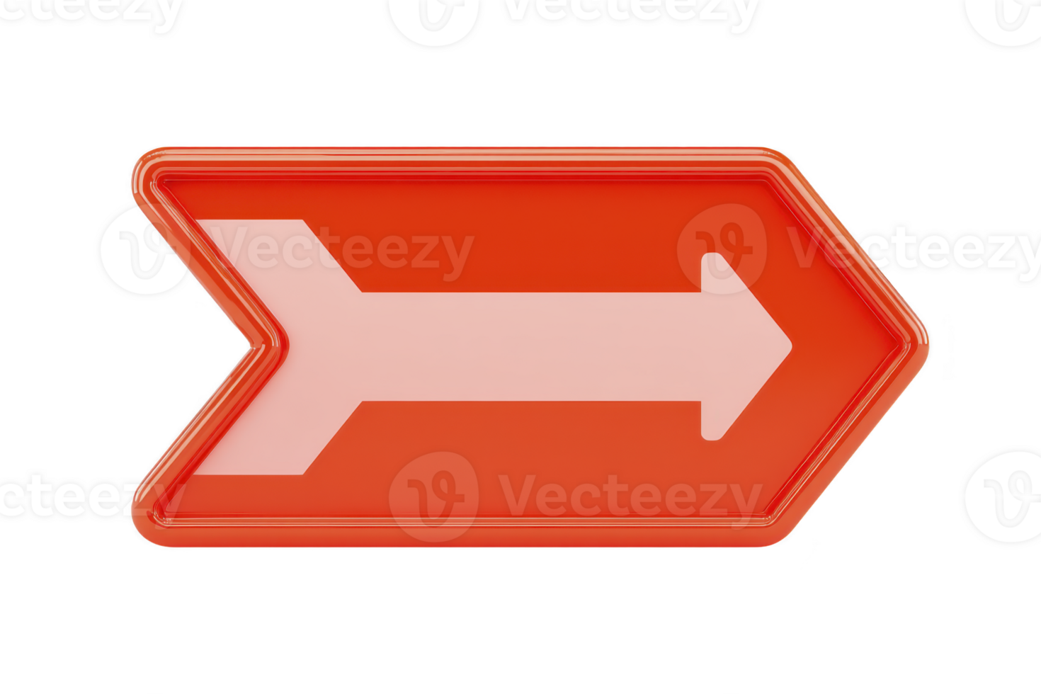 A bright red arrow sign with bold white arrow pointing to right, symbolizing direction or movement. sign has glossy finish, making it eye catching and clear png