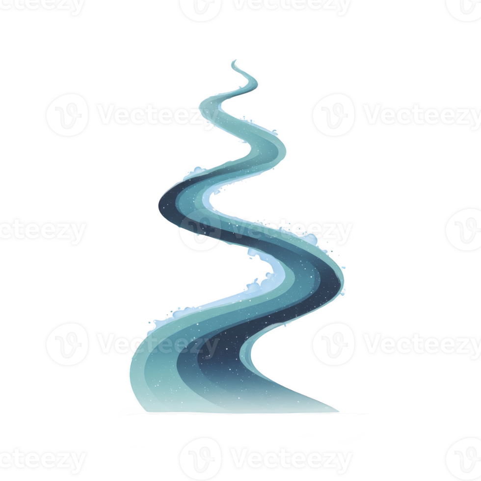 Swirling, abstract blue wave design with dynamic, flowing shape, evoking sense of movement and fluidity. gradient of blues creates sense of depth and energy png