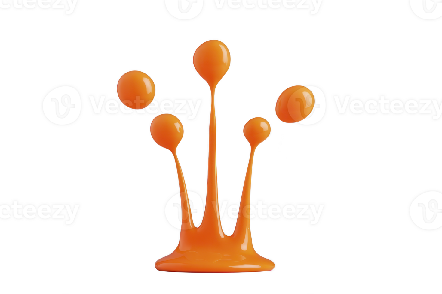 Vibrant splash of orange paint creates artistic and dynamic shape against transparency background, capturing motion and energy png