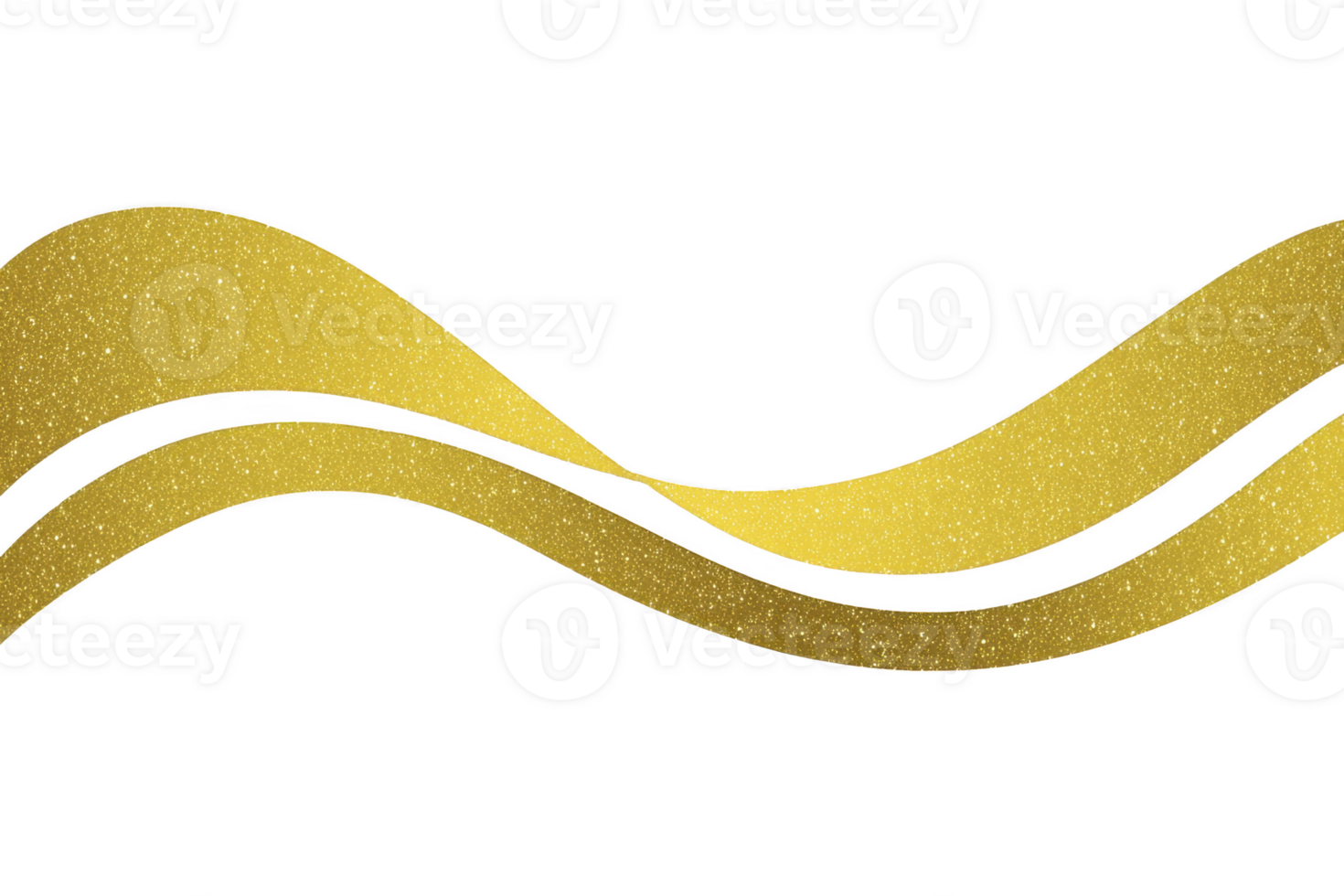 Shimmering gold wave design with glittery texture on transparency background, creating elegant and luxurious feel png