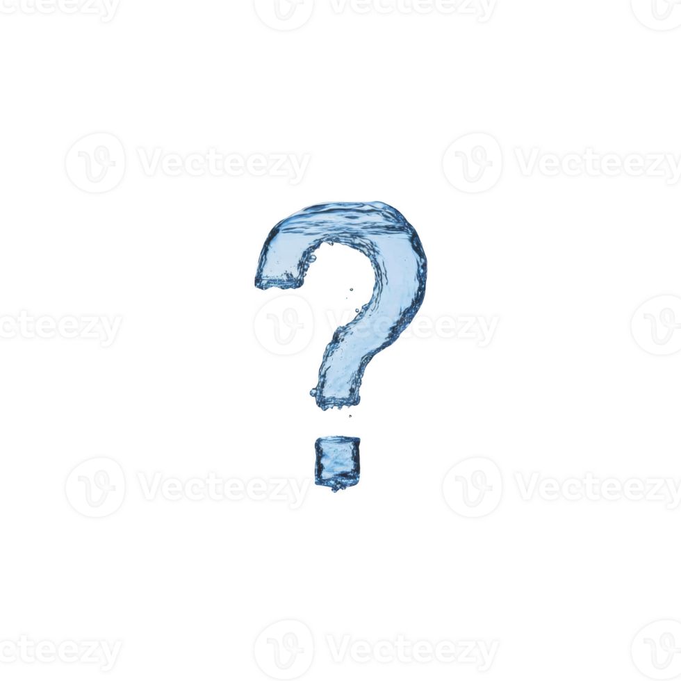 Shiny blue question mark with textured surface stands out against transparent background, symbolizing inquiry and curiosity png