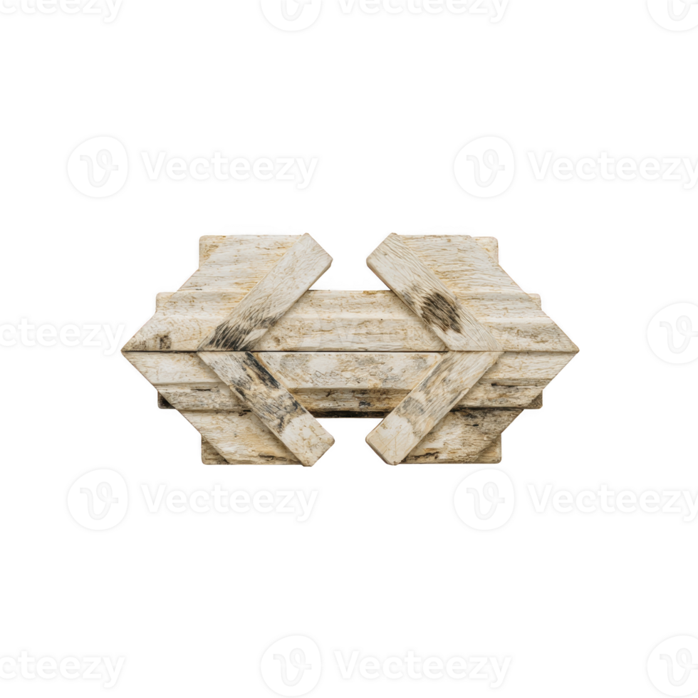 Rustic wooden puzzle box with intricate interlocking design, showcasing weathered texture and natural wood grain, creating vintage and mysterious appearance png