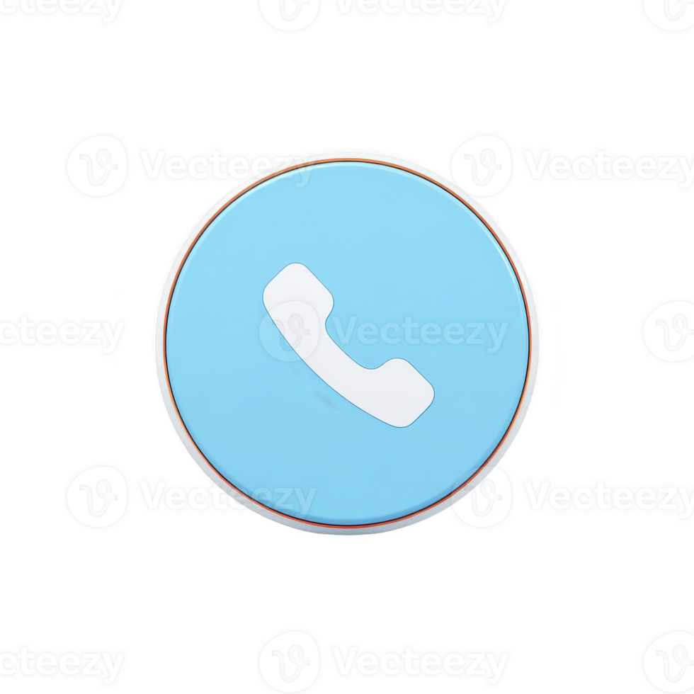 Blue circular icon with white telephone symbol in center, representing communication or phone application. design is simple and modern, suitable for digital interfaces png