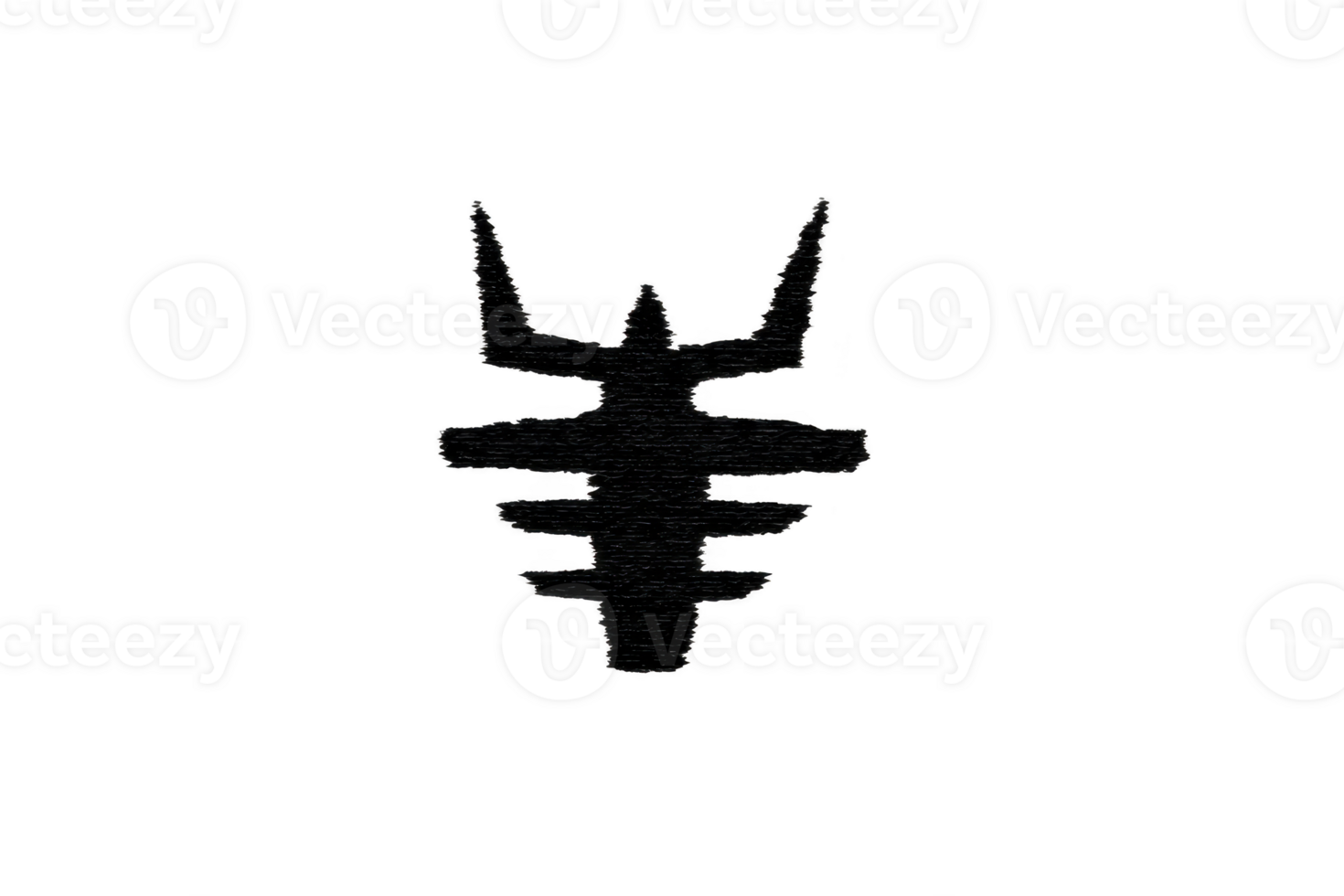 This features stylized, abstract black symbol resembling symmetrical insect or tribal design transparent background. design is bold and striking, with sharp, angular lines.Abstract black symbol png
