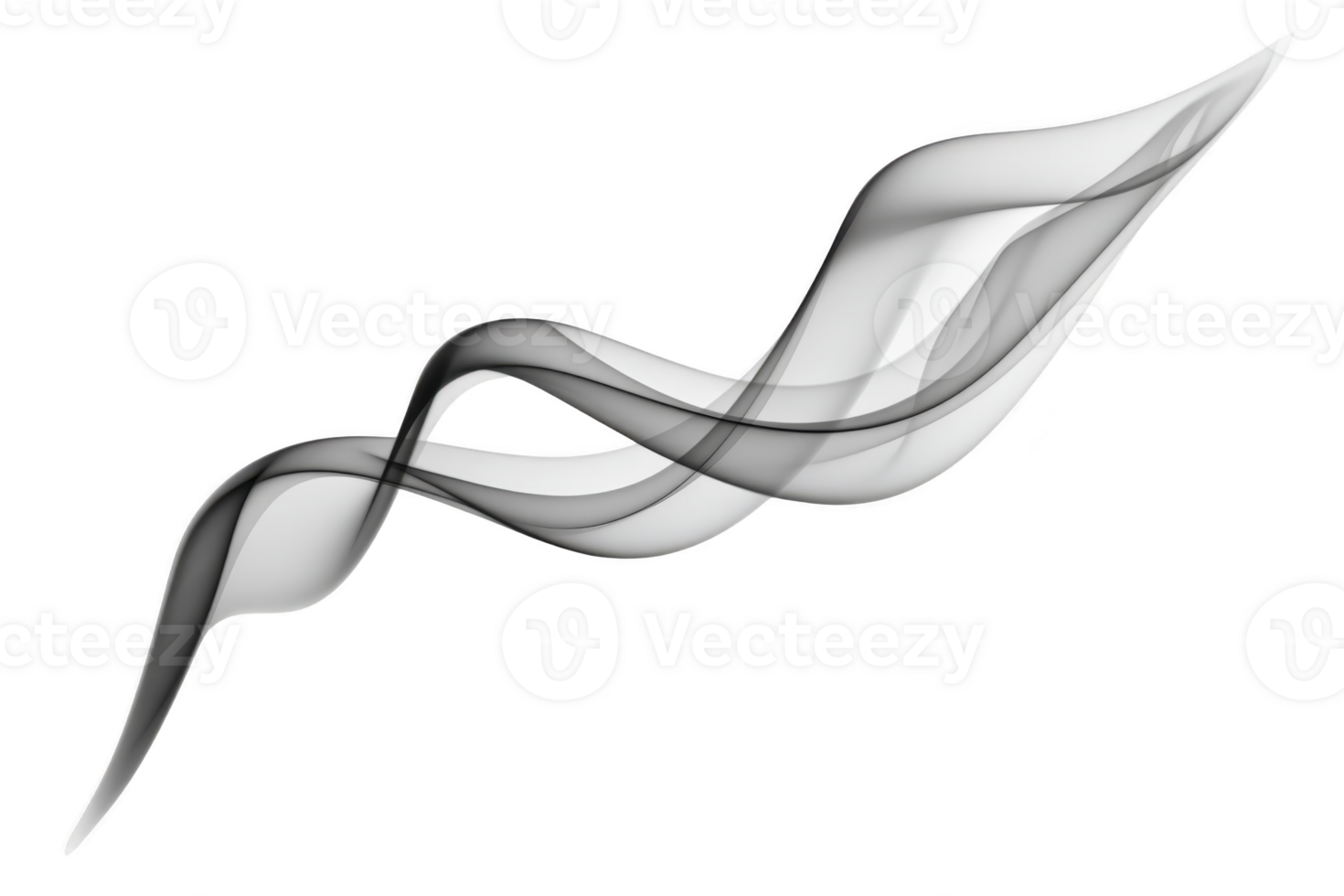 Flowing abstract black and white wave design creates sense of movement and elegance. smooth curves and gradients give modern and dynamic feel, perfect for artistic or design purposes png
