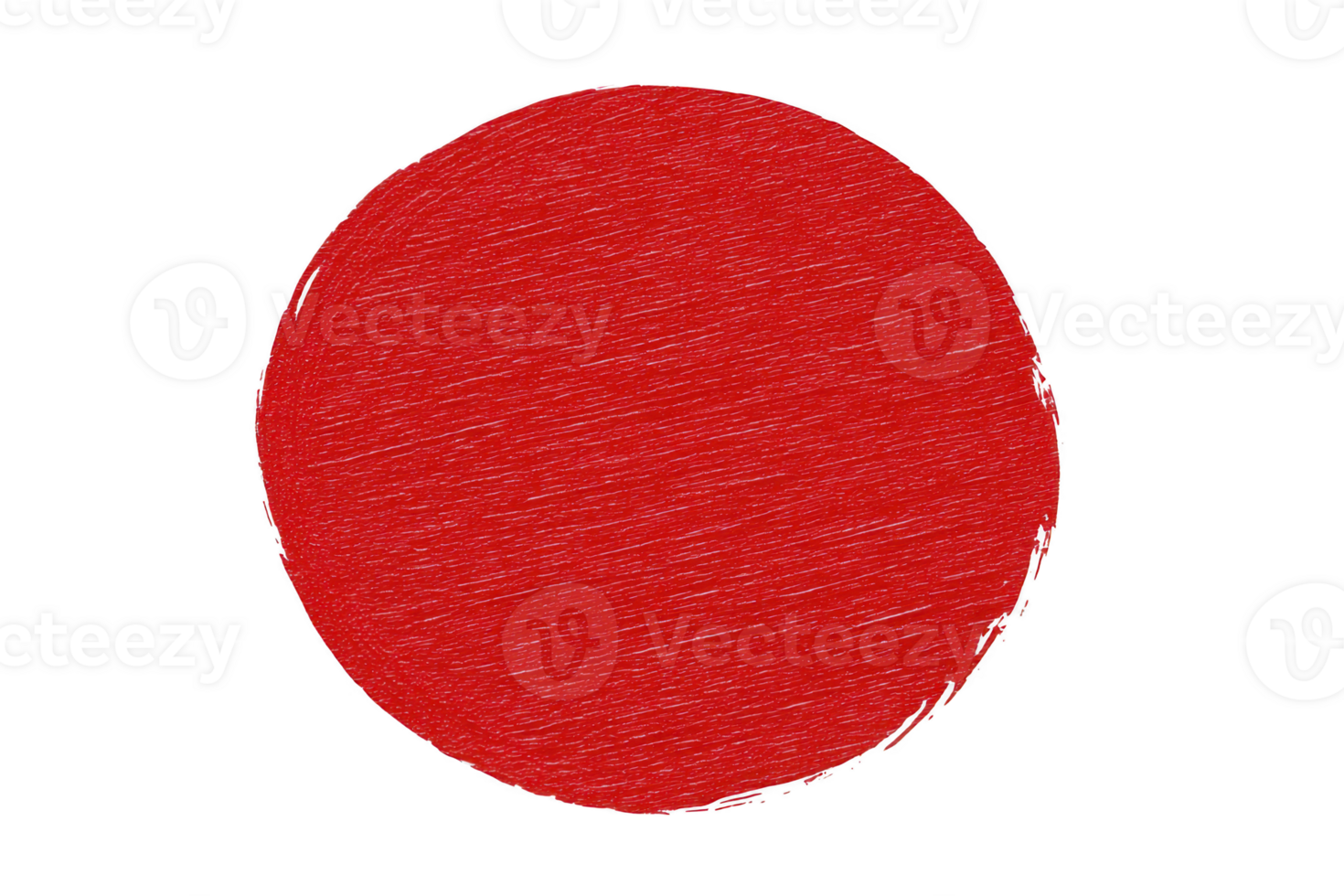 Textured red circle with rough, sketch like appearance is centered on transparency background, creating bold and striking visual contrast png