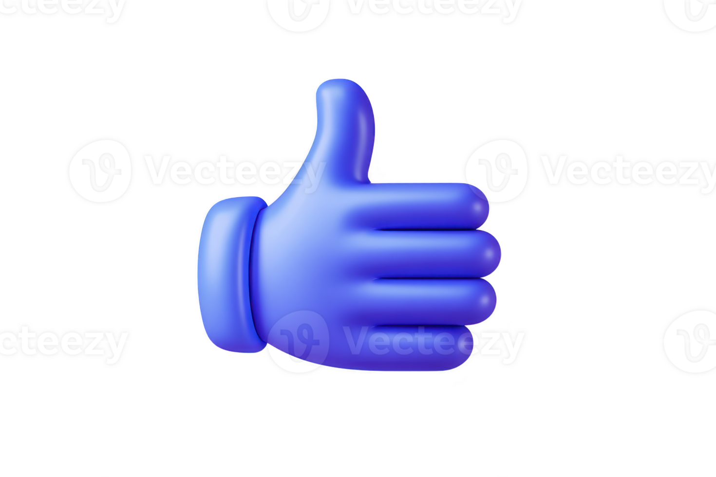 Blue thumbs up emoji with 3D design, symbolizing approval or agreement. vibrant color and smooth texture give it modern and friendly appearance png