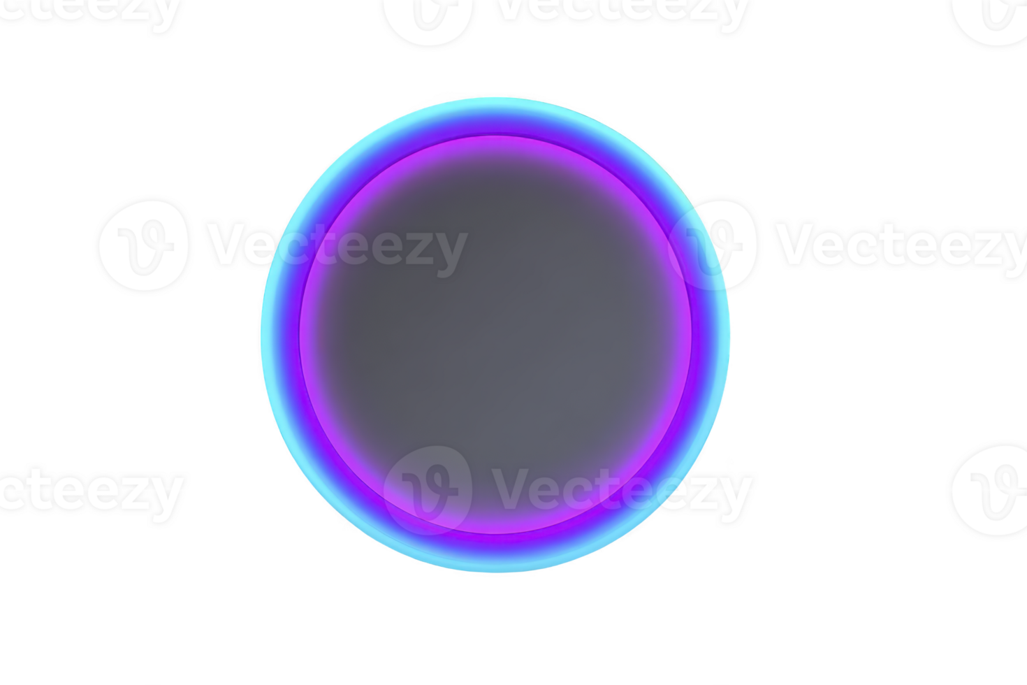 Glowing circular shape with gradient of blue and purple hues creates futuristic and vibrant appearance against transparency background. neon effect adds modern and dynamic touch png