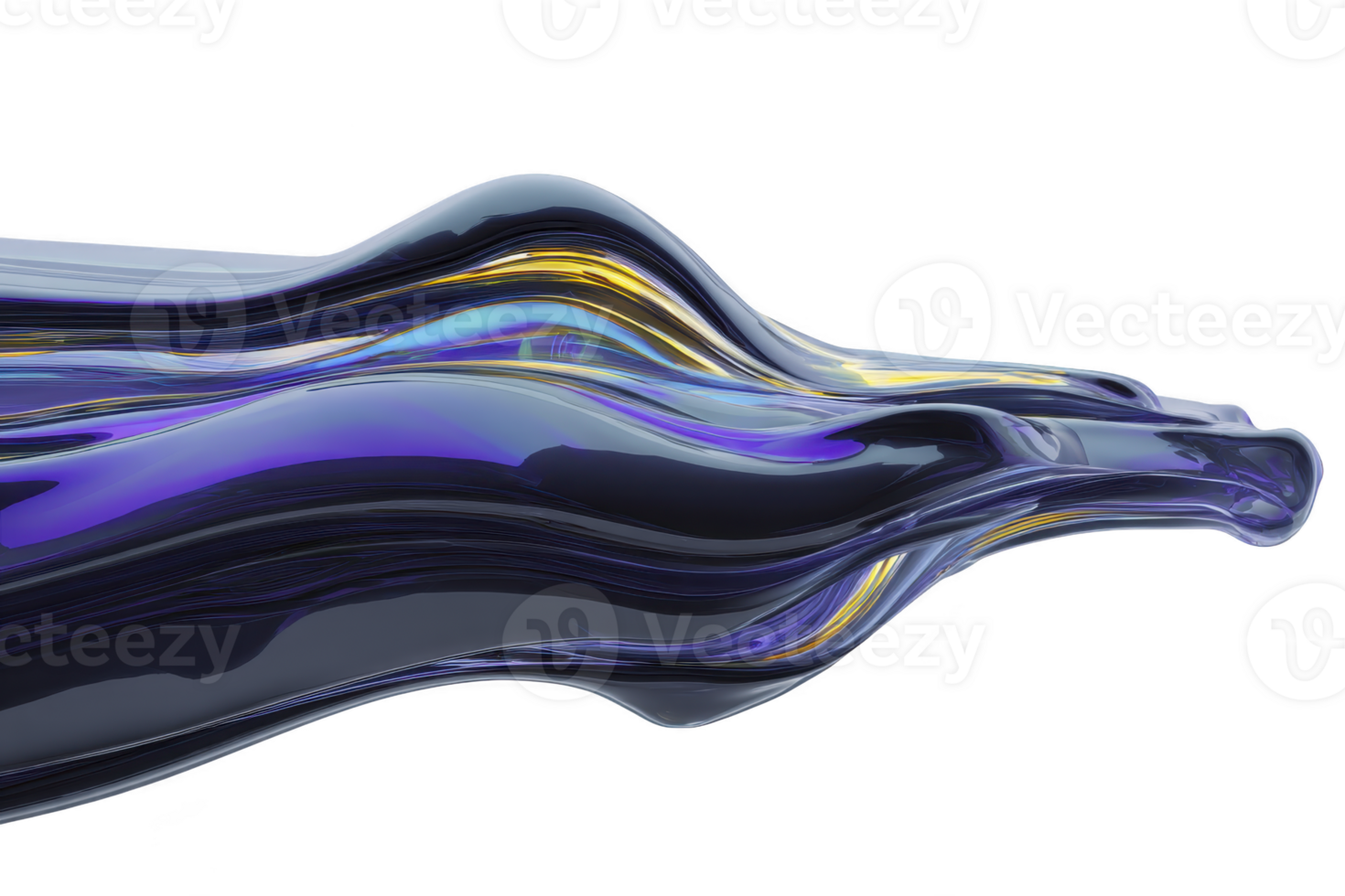 Sleek, abstract digital artwork featuring fluid, metallic waves in shades of blue, purple, and gold, creating dynamic and futuristic appearance png
