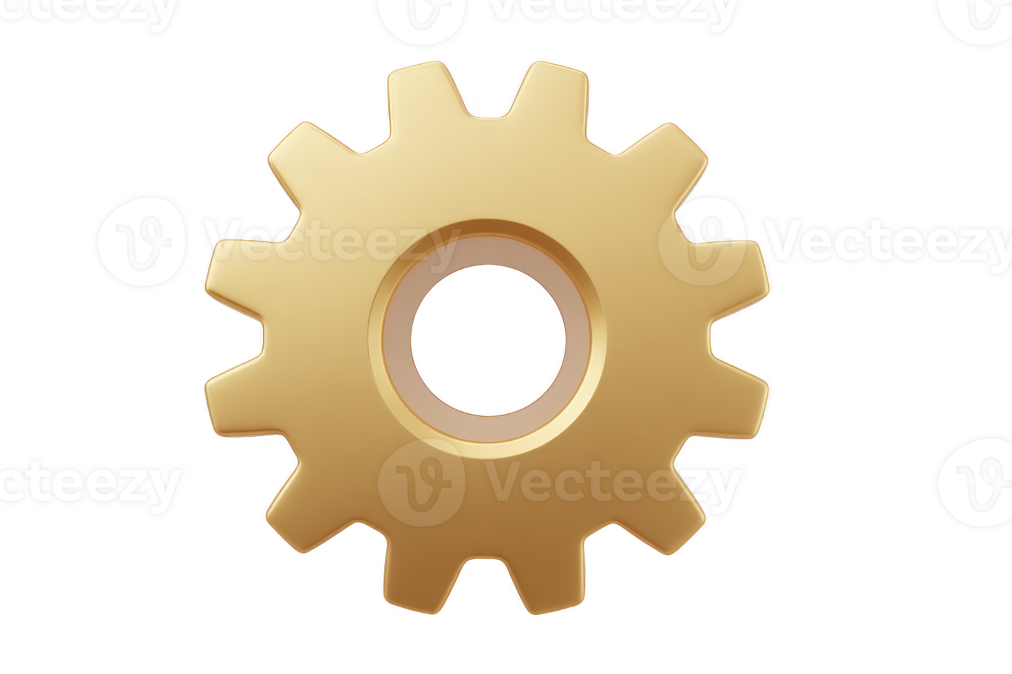 Golden gear icon with shiny metallic finish, symbolizing technology and engineering. gear has classic cogwheel design, often used to represent settings or mechanical processes png