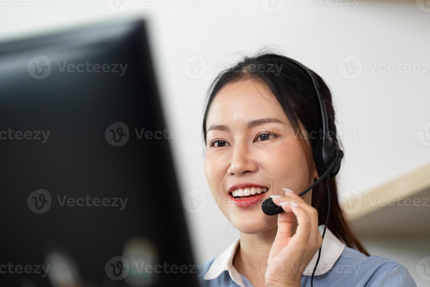 Dedicated Call Center Representative Providing Customer Service photo
