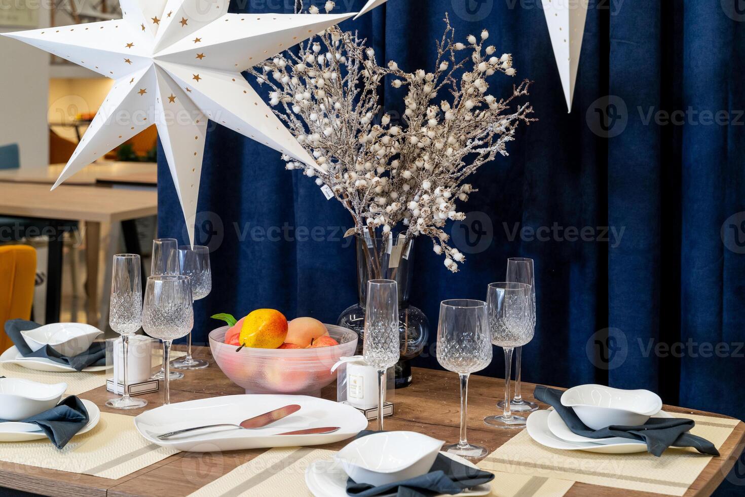 Elegant Dining Table with Stars and Decorative Elements photo