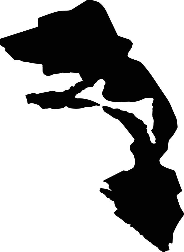 Kotor Municipality Montenegro silhouette map vector