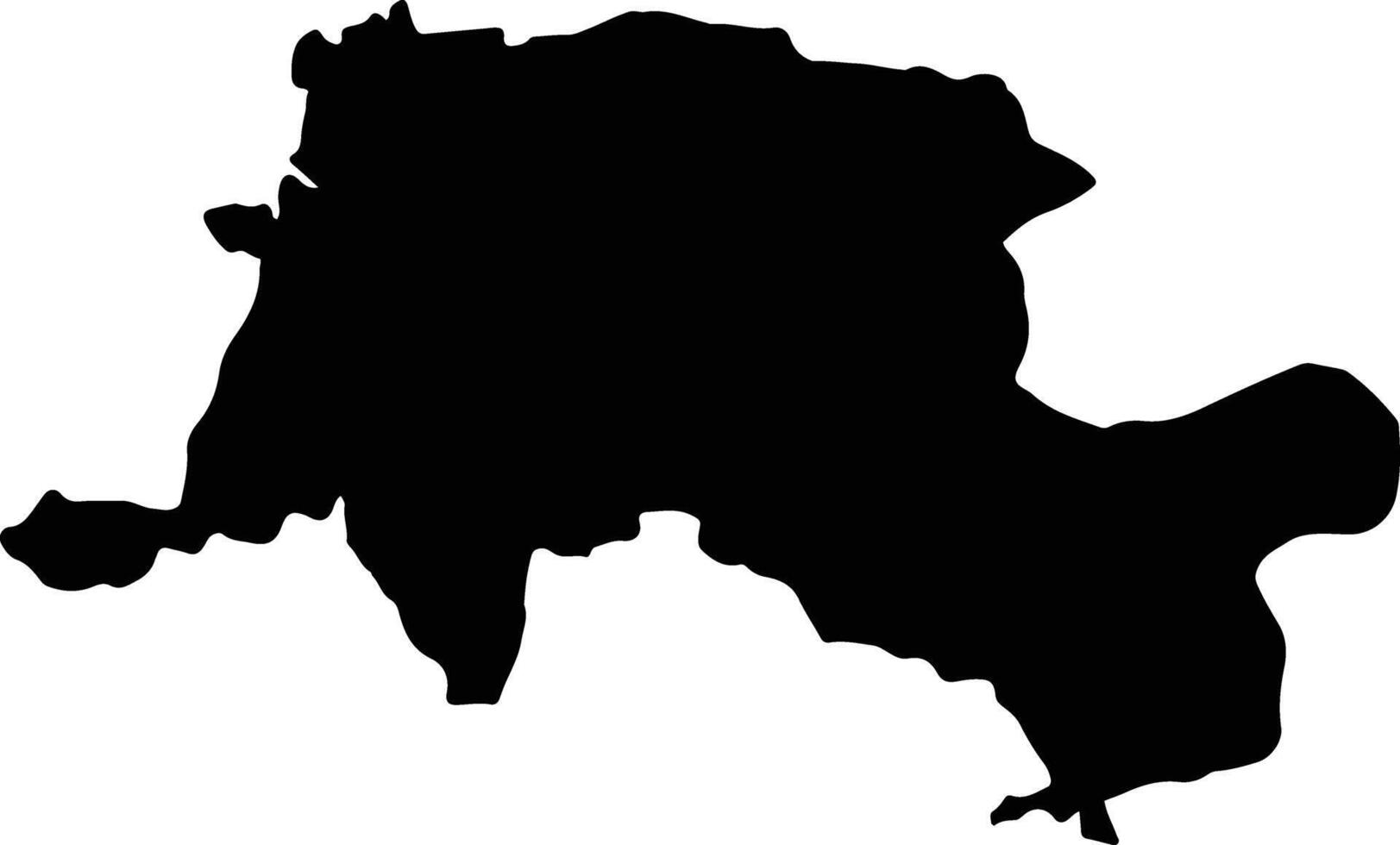 Kpandai Ghana silhouette map vector
