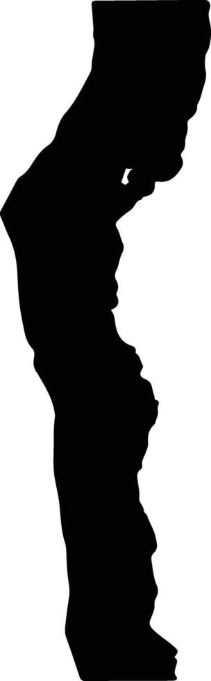 Lago Niassa Mozambique silhouette map vector