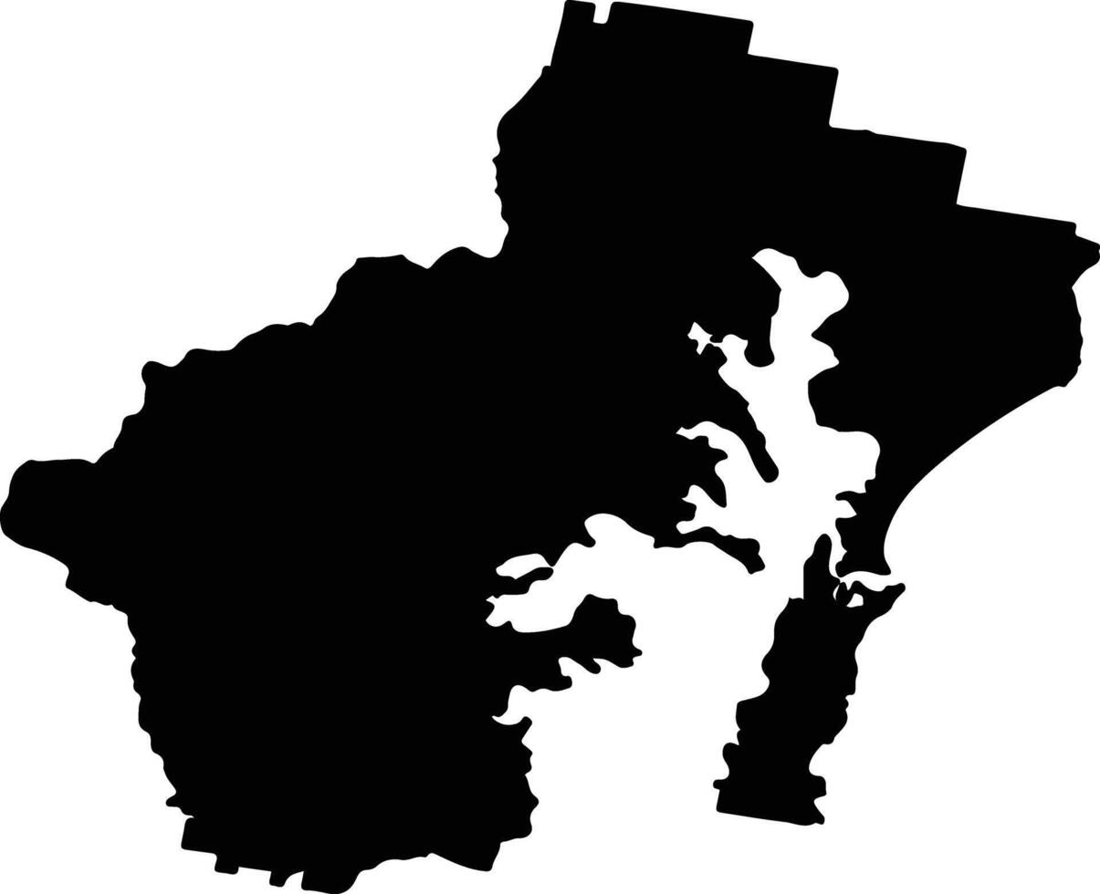 Lake Macquarie Australia silhouette map vector